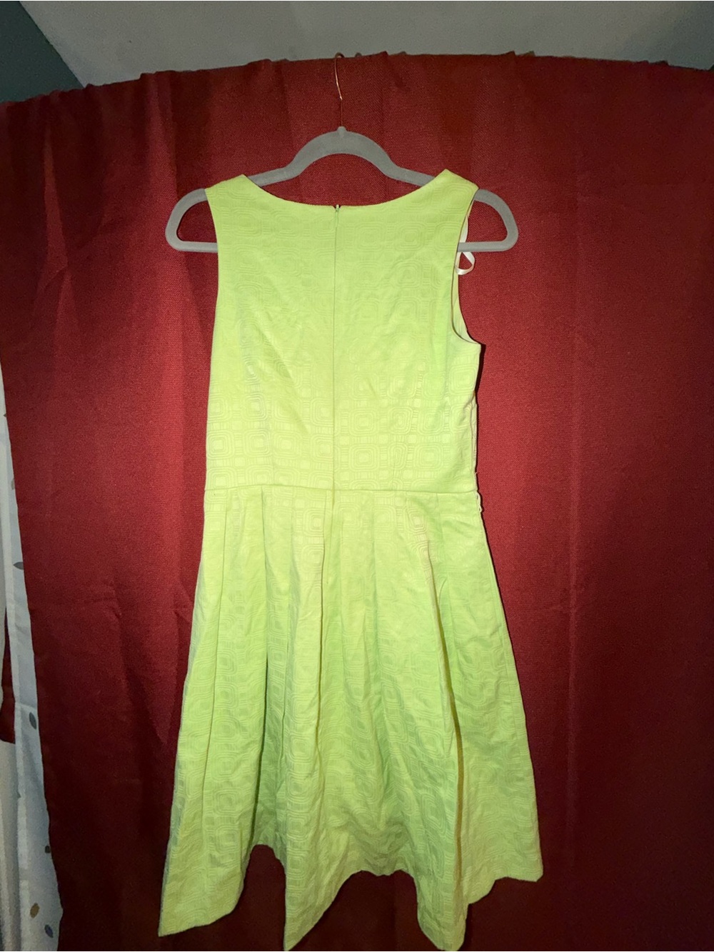 Rabbit Rabbit Rabbit Neon Lime Pleated Dress with Side Buttons - Picture 2 of 5